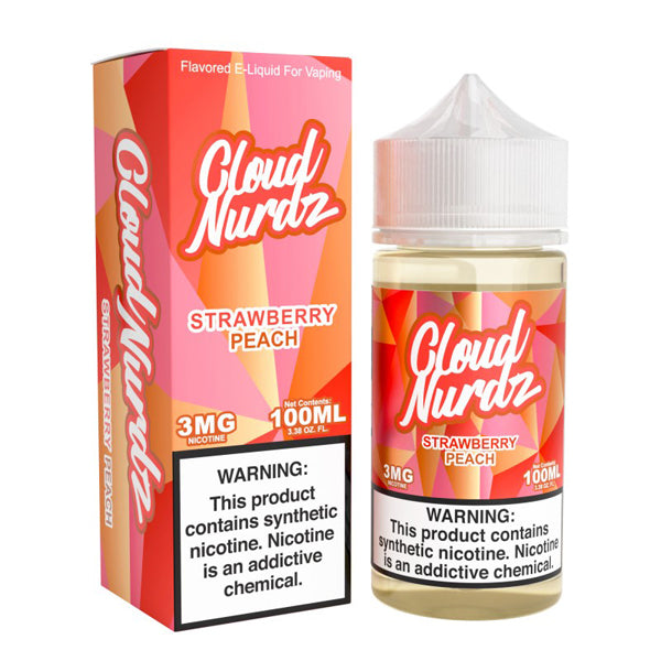 Cloud Nurdz - Strawberry Peach E-Juice - 100mL with packaging