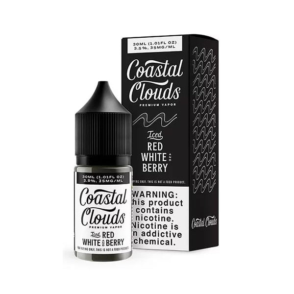 Red White and Berry Iced | Coastal Clouds Salts 30mL with packaging
