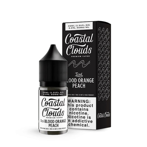 Coastal Clouds Salts - Blood Orange Peach Ice, 30mL with packaging