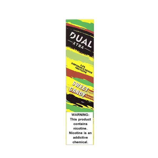 Dual Xtra - 1600 Puffs Disposable - 5mL 50mg - Sweet Candy Packaging