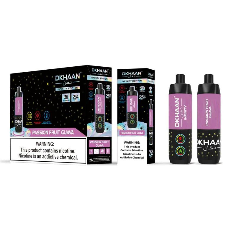 Dkhaan Infinity - Dispo 25000Puff, 20mL | Passion Fruit Guava with Packaging