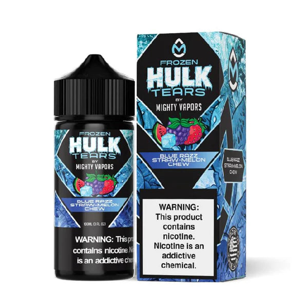 Frozen Blue Razz Straw-Melon Chew | Mighty Vapors Hulk Tears | 100mL