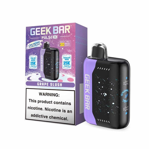 Geek Bar Pulse X Disposable | 25000 Puffs | 18mL | 50mg | Grape Slush with packaging