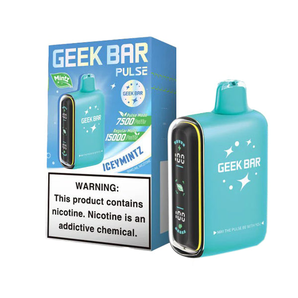 Geek Bar Pulse Disposable | 15000 Puffs | 16mL | 50mg | Icey Mintz with packaging