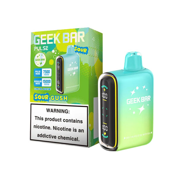 Geek Bar Pulse Disposable | 15000 Puffs | 16mL | 50mg | Sour Gush with packaging