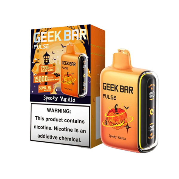 Geek Bar Pulse Disposable | 15000 Puffs | 16mL | 50mg | Spooky Vanilla with packaging