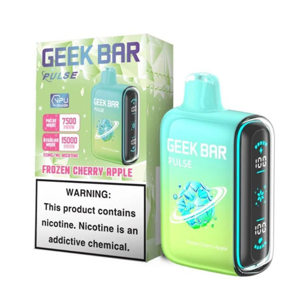 Geek Bar Pulse Disposable | 15000 Puffs | 16mL | 50mg | Frozen Edt. | Frozen Cherry Apple with packaging