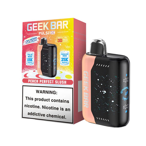 Geek Bar Pulse X Disposable | 25000 Puffs | 18mL | 50mg | Peach Perfect Slush with packaging