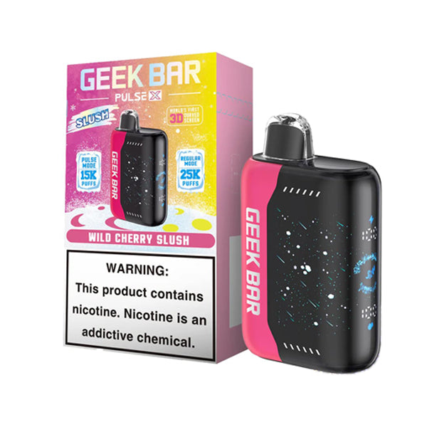 Geek Bar Pulse X Disposable | 25000 Puffs | 18mL | 50mg | Wild Cherry Slush with packaging