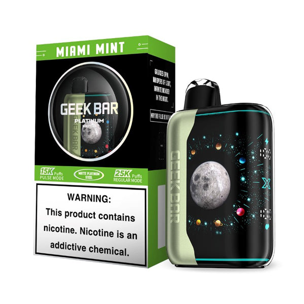 Geek Bar Pulse X Disposable | 25000 Puffs | 18mL | 50mg | Miami Mint with packaging