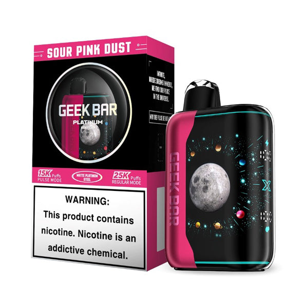 Geek Bar Pulse X Disposable | 25000 Puffs | 18mL | 50mg | Sour Pink Dust with packaging