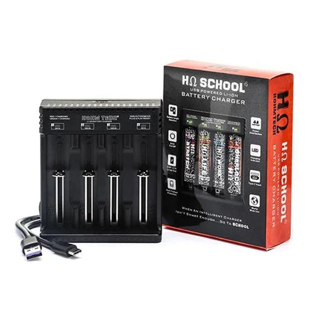 HohmTech Hohm School 4 Bay Smart Battery Charger with packaging