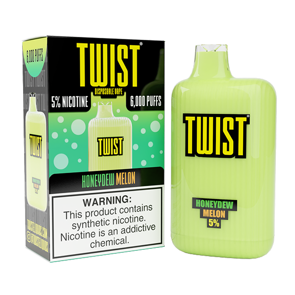 Twist Disposable 6000 | 15mL | 50mg | Honeydew Melon with Packaging