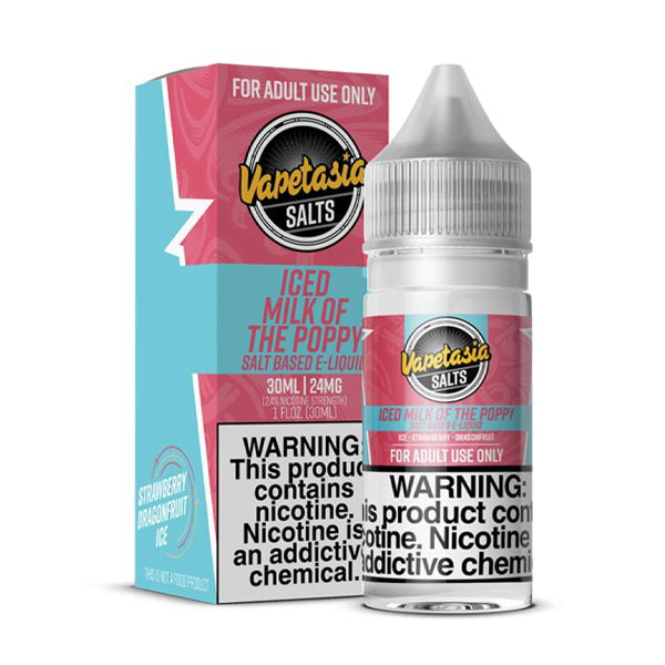 Vapetasia SALTS E-Liquid - Iced Milk of the Poppy, 30mL with Packaging