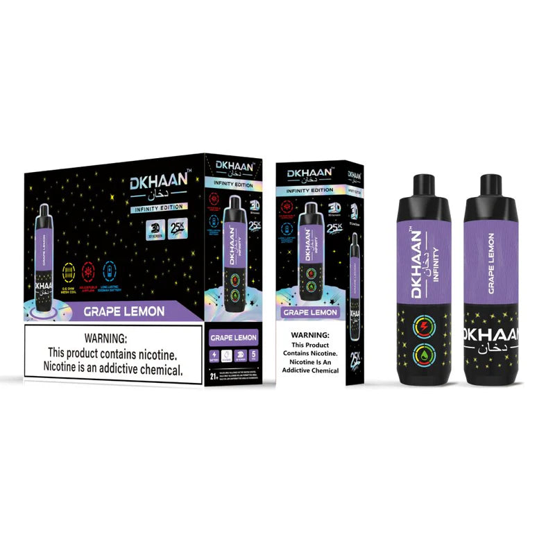 Dkhaan Infinity - Dispo 25000Puff, 20mL | Grape Lemon with Packaging