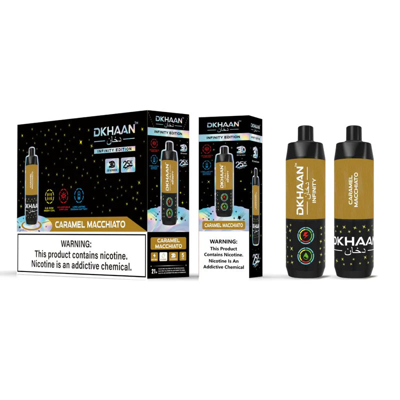 Dkhaan Infinity - Dispo 25000Puff, 20mL | Caramel Macchiato with Packaging