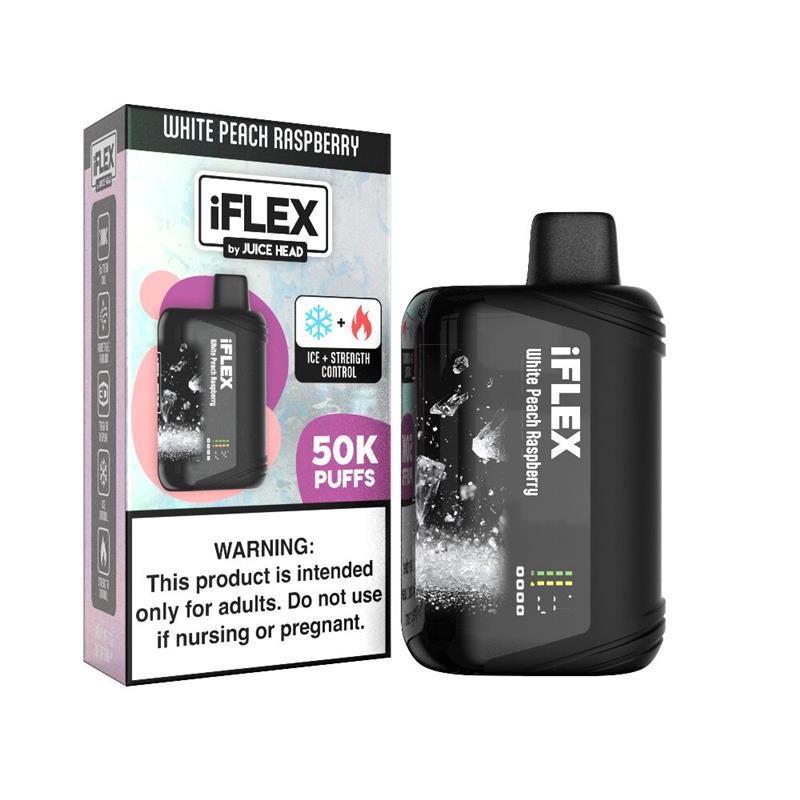 Juice Head iFlex Melatonin 50K Disposable - White Peach Raspberry with Packaging