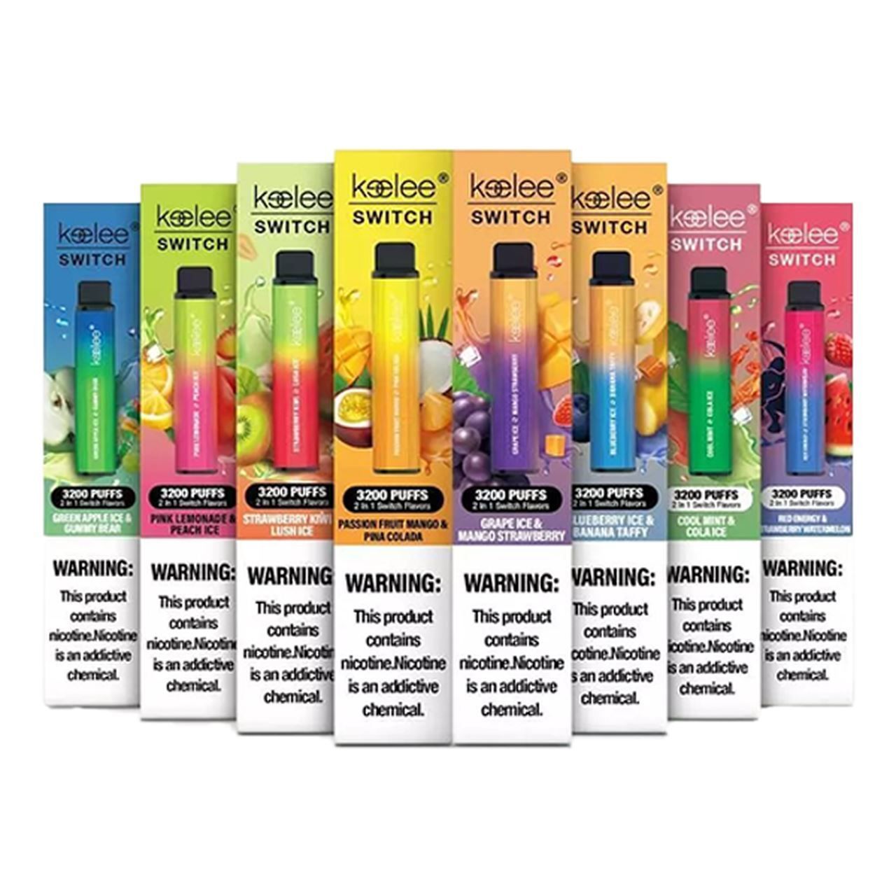 Keelee Switch - 3200 Puffs Disposable - 10mL 50mg - Group Photo