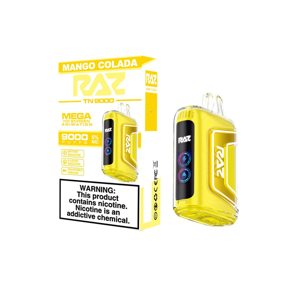 RAZ TN9000 Disposable | 9000 Puffs | 12mL | 50mg | mango colada with packaging