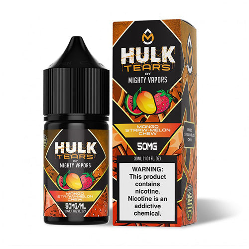 Mango Straw melon Chew by Mighty Vapors Hulk Tears Salt Series E-Liquid 30mL (Salt Nic) with packaging