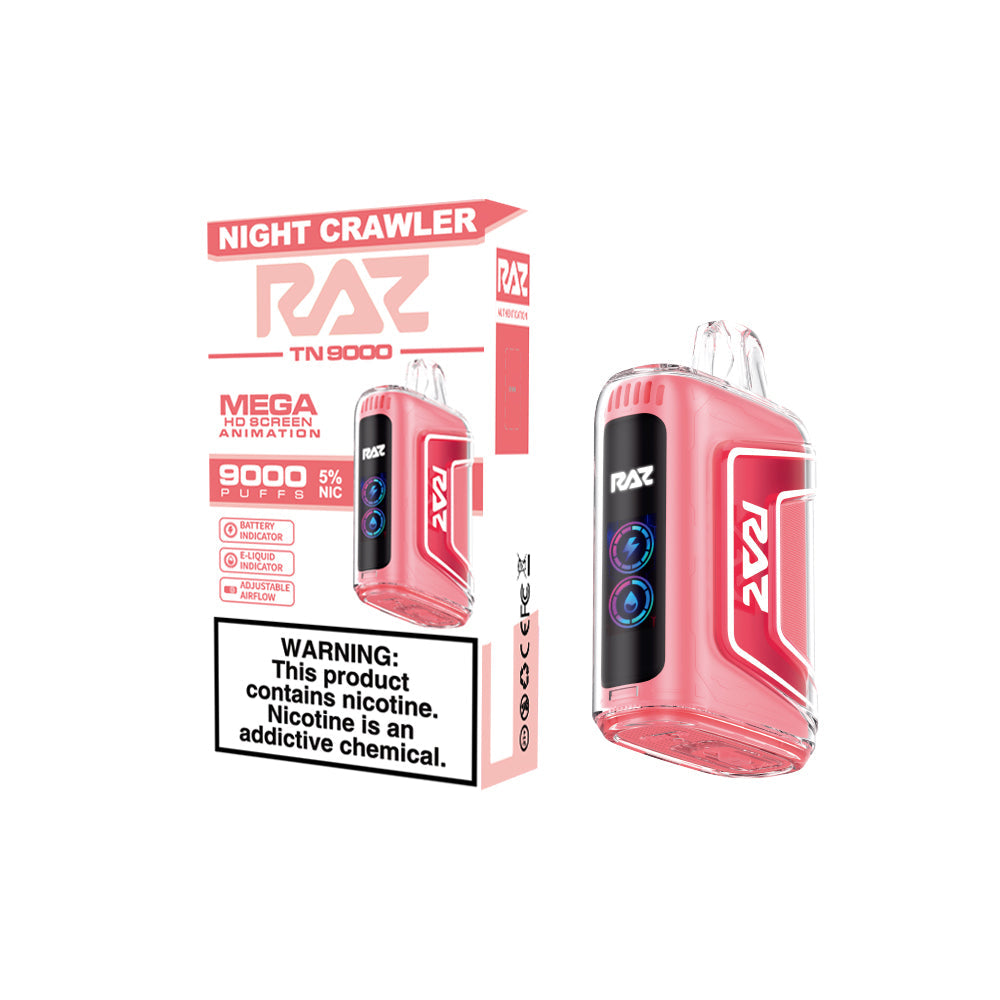 RAZ TN9000 Disposable | 9000 Puffs | 12mL | 50mg | night crawler with packaging