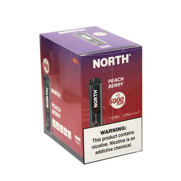 North Disposable | 5000 Puffs | 10mL | 50mg | peach berry with packaging