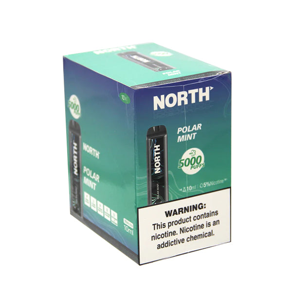 North Disposable | 5000 Puffs | 10mL | 50mg | polar mint with Packaging