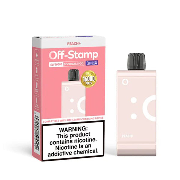 Off Stamp SW16000 Disposable | 16000 Puffs | 17mL | 50mg | (Pod Disposable Only) | Peach with Packaging