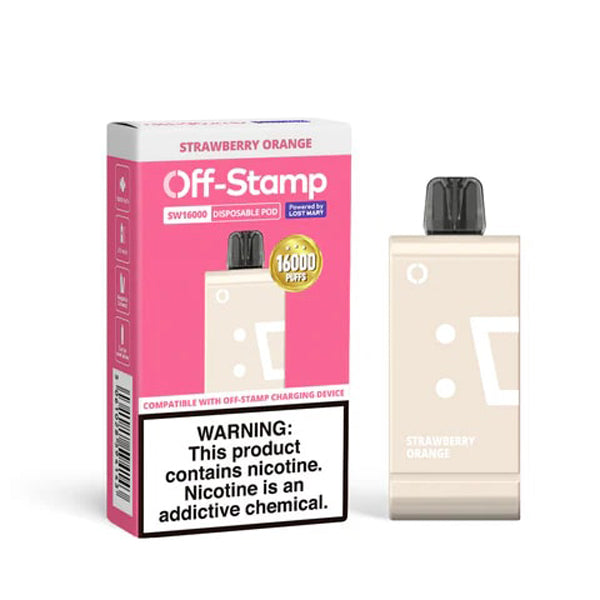 Off Stamp SW16000 Disposable | 16000 Puffs | 17mL | 50mg | (Pod Disposable Only) | Strawberry Orange with Packaging