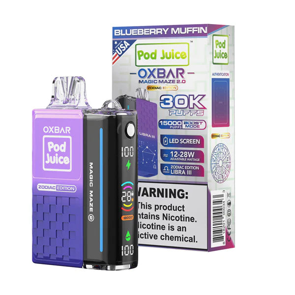 Oxbar Magic Maze 2.0 Pod Juice - 30K Puffs Disposable - 13mL 50mg | Blueberry Muffin with Packaging