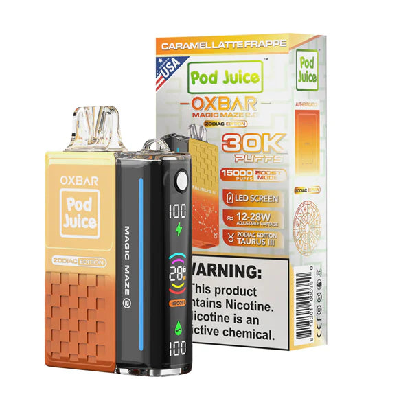 Oxbar Magic Maze 2.0 Pod Juice - 30K Puffs Disposable - 13mL 50mg | Caramel Latte Frappe with Packaging