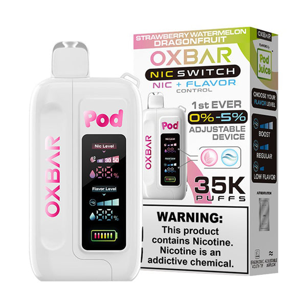 Oxbar Nic-Switch (Dispo) | (35000Puff) | (14mL) | Pod Juice Edt. | Strawberry Watermelon Dragonfruit with packaging