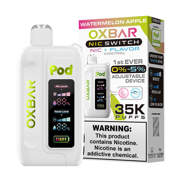 Oxbar Nic-Switch (Dispo) | (35000Puff) | (14mL) | Pod Juice Edt. | Watermelon Apple with packaging