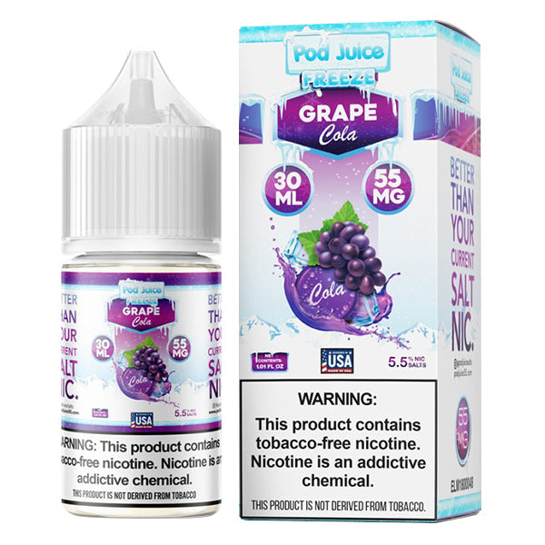 Pod Juice TFN Salt 30mL * - Grape Cola Freeze 55mg with Packaging