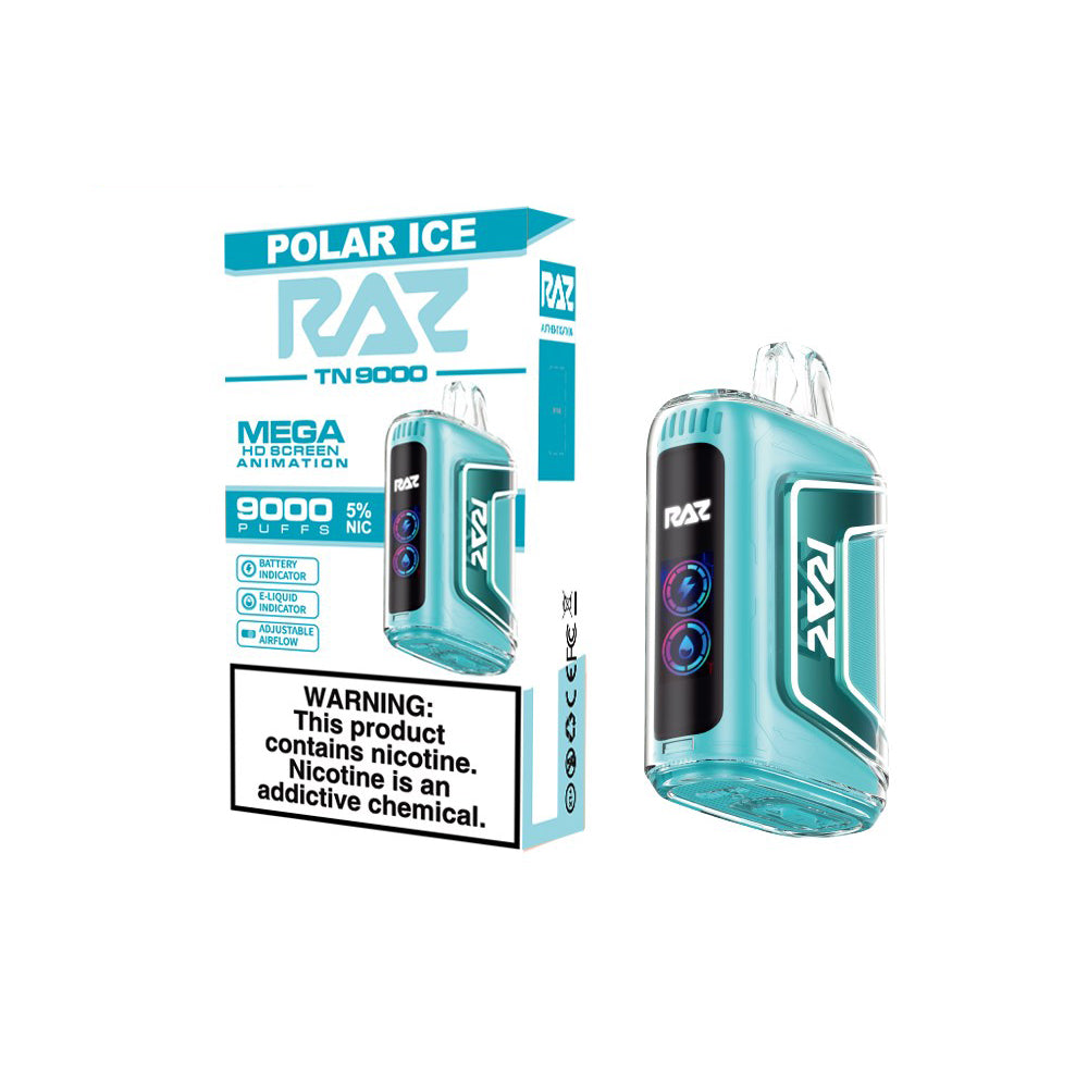 RAZ TN9000 Disposable | 9000 Puffs | 12mL | 50mg | polar ice with packaging