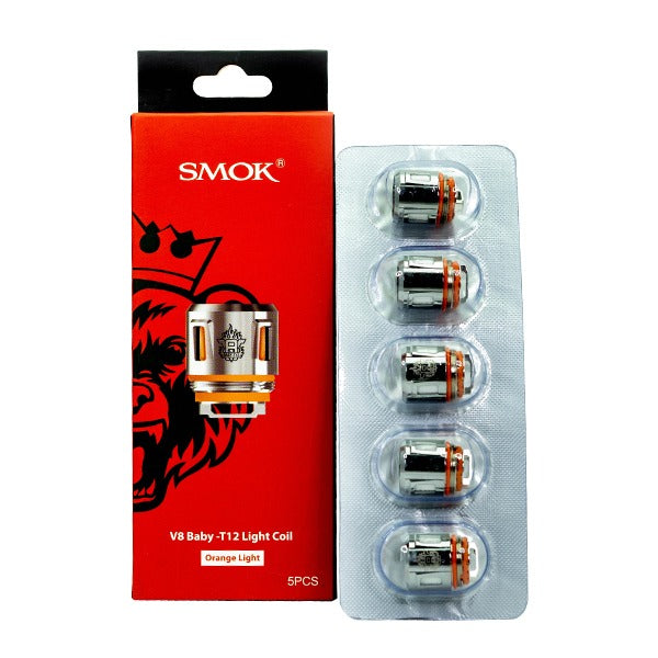 SMOK V8 Baby Prince Coils (Pack of 5) T12 Light Coil Orange Light with Packaging