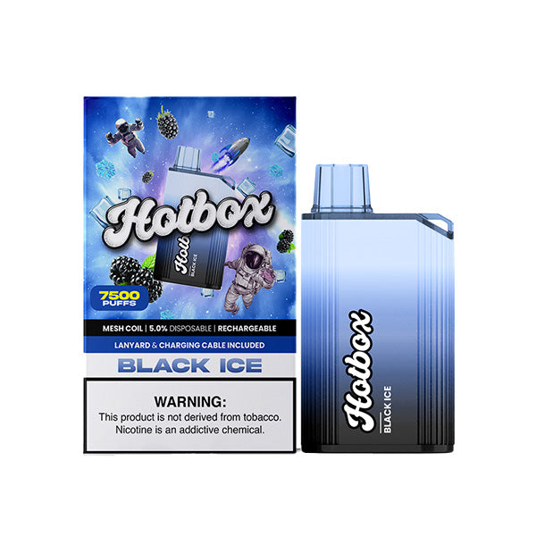 Puff HotBox Disposable | 7500 puffs | 16mL | Black Ice with Packaging