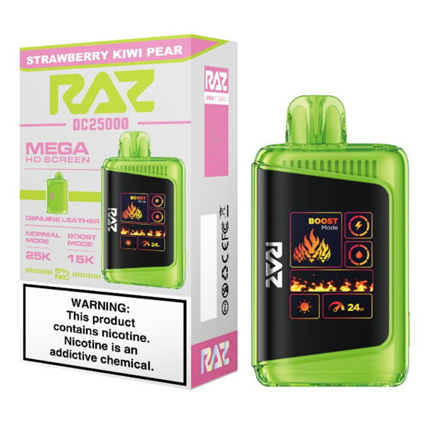 RAZ DC25000 - 25000 Puffs Disposable - 16mL 50mg | Strawberry Kiwi Pear with packaging