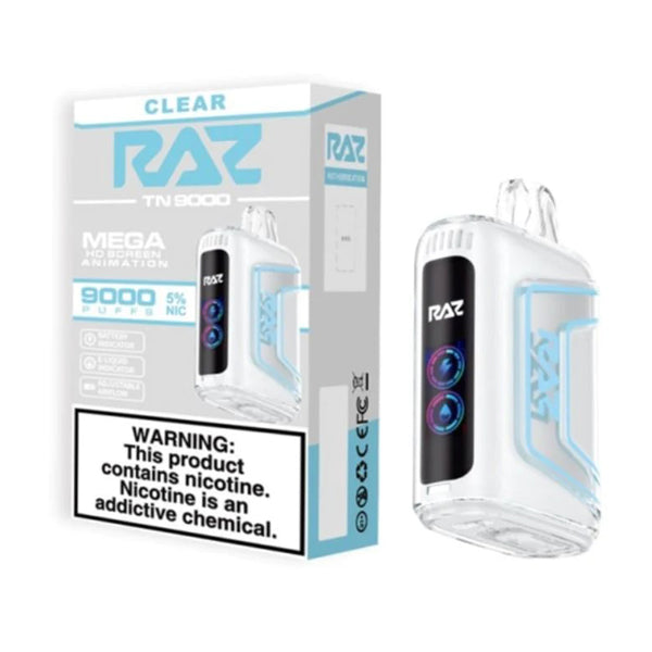 RAZ TN9000 Disposable | 9000 Puffs | 12mL | 50mg | clear with packaging