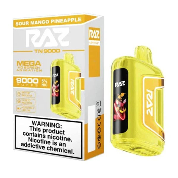 RAZ TN9000 Disposable | 9000 Puffs | 12mL | 50mg | Sour Mango Pineapple with Packaging