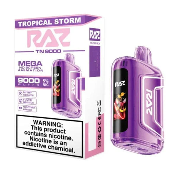 RAZ TN9000 Disposable | 9000 Puffs | 12mL | 50mg | Tropical Storm with Packaging