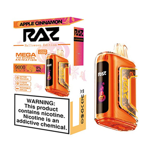 RAZ TN9000 Disposable | 9000 Puffs | 12mL | 50mg | apple cinnamon with packaging (Halloween Edition)