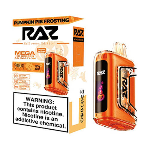 RAZ TN9000 Disposable | 9000 Puffs | 12mL | 50mg | pumpkin pie frosting with packaging (Halloween Edition)