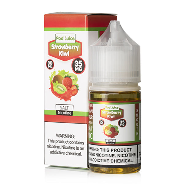 Pod Juice TFN SALTS E-Liquid - Strawberry Kiwi, 30mL | 35mg with packaging