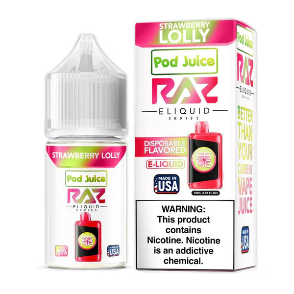 Pod Juice x RAZ Salt-Strawberry Lolly, 30mL