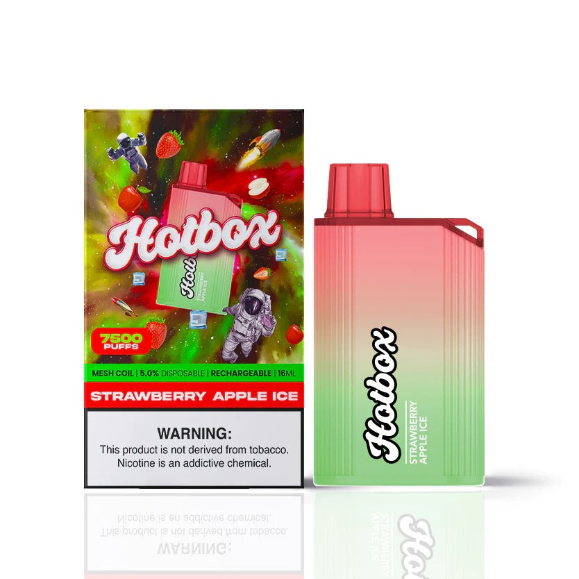 Puff HotBox Disposable | 7500 puffs | 16mL | Strawberry Apple Ice with Packaging