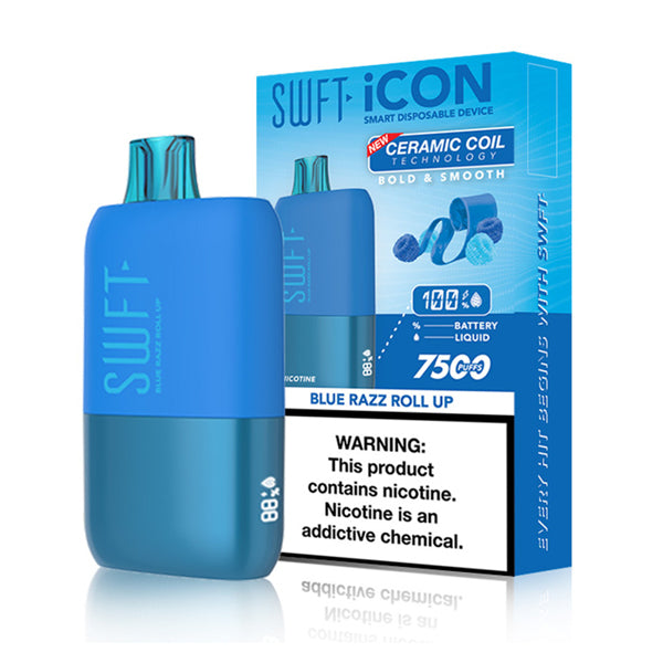 SWFT Icon Disposable | 7500 Puffs | 17mL | 5% | 50Mg | Disposable blue razz with packaging