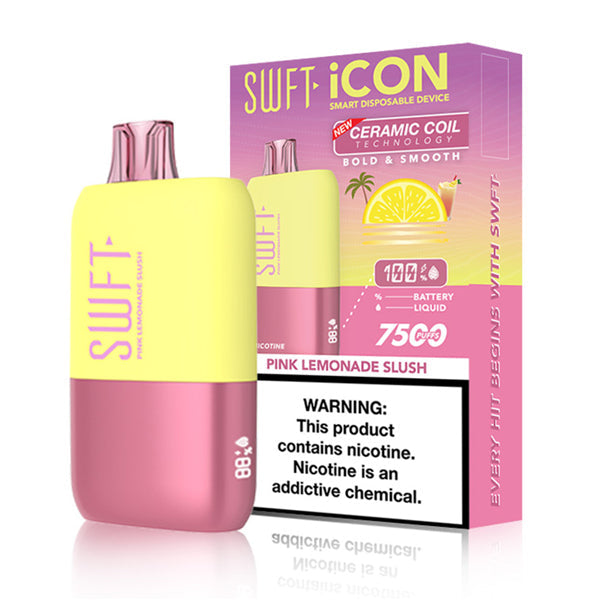 SWFT Icon Disposable | 7500 Puffs | 17mL | 5% | 50Mg | pink lemonade slush with packaging