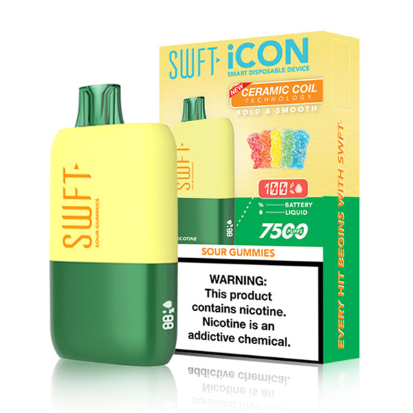 SWFT Icon Disposable | 7500 Puffs | 17mL | 5% | 50Mg | sour gummies with packaging
