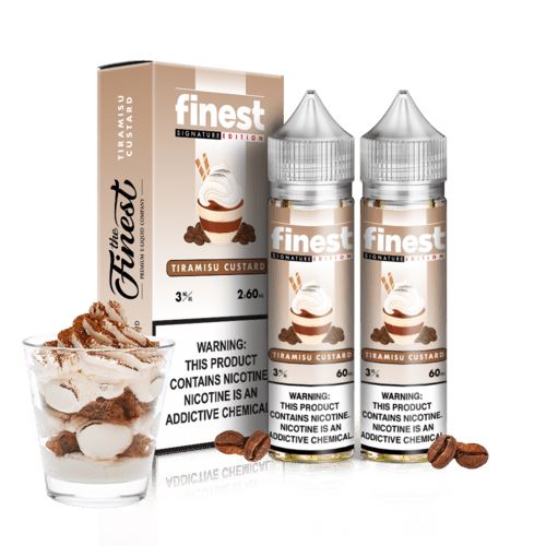 The Finest - Tiramisu Custard E-Juice, 120mL (60mL 2-Pack) with Packaging